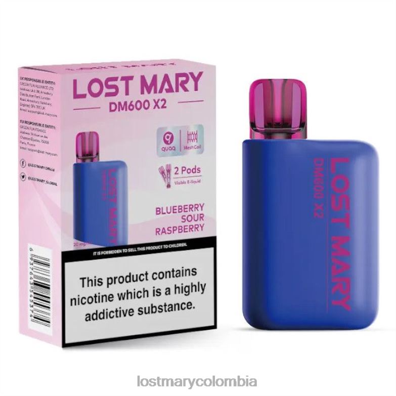 LOST MARY Vape - vape desechable perdido mary dm600 x2 arándano frambuesa agria 8DLD2202