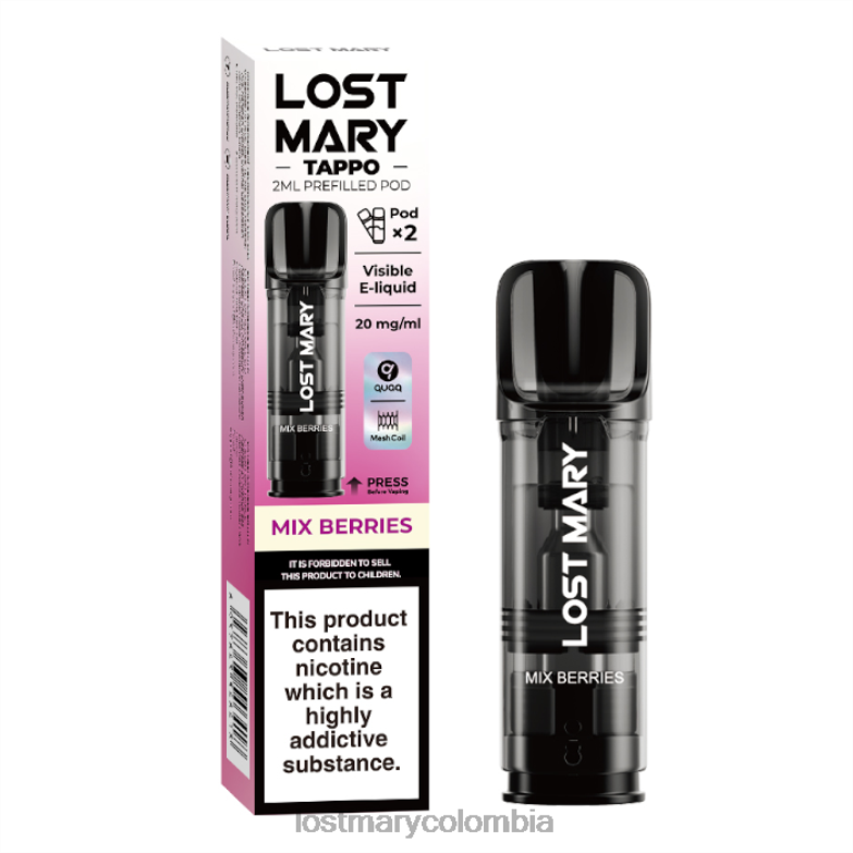 LOST MARY Precio - vainas precargadas de miss mary tappo - 20 mg - paquete de 2 mezclar bayas 8DLD2183