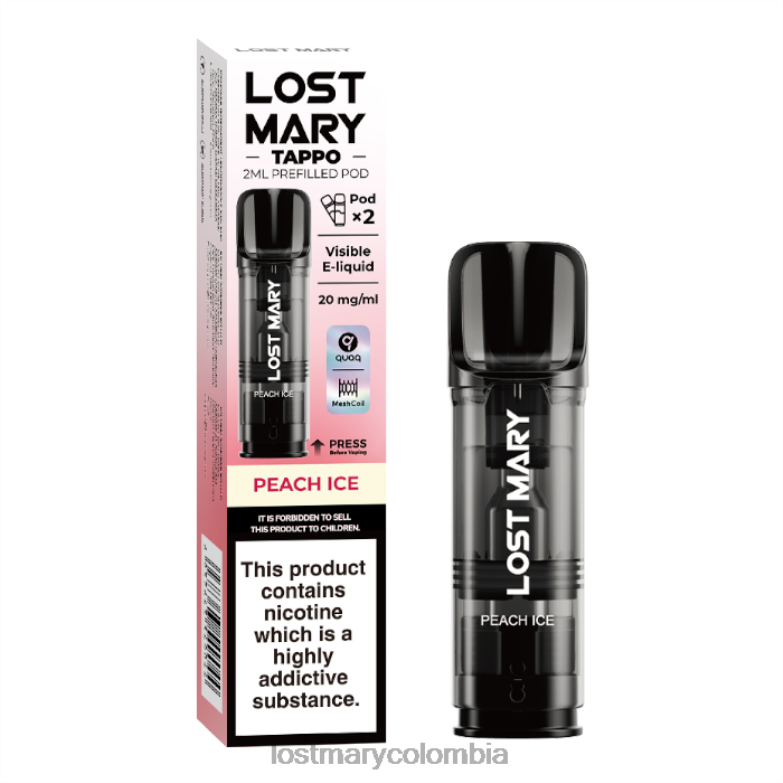 LOST MARY Sale - vainas precargadas de miss mary tappo - 20 mg - paquete de 2 hielo de durazno 8DLD2180