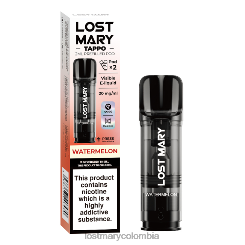 LOST MARY Vape Amazon - vainas precargadas de miss mary tappo - 20 mg - paquete de 2 sandía 8DLD2177