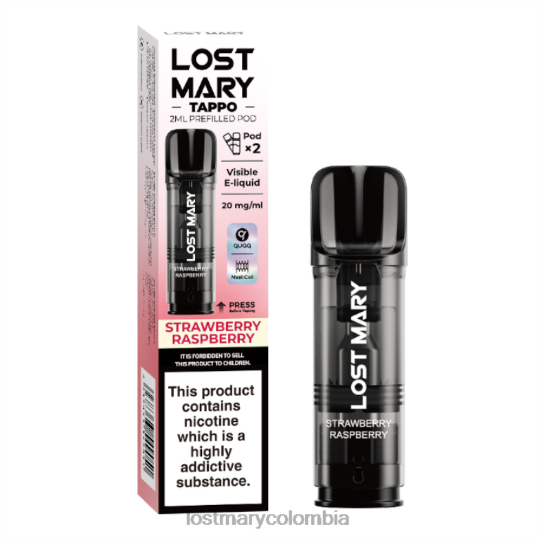 LOST MARY Vape Price - vainas precargadas de miss mary tappo - 20 mg - paquete de 2 frambuesa fresa 8DLD2178
