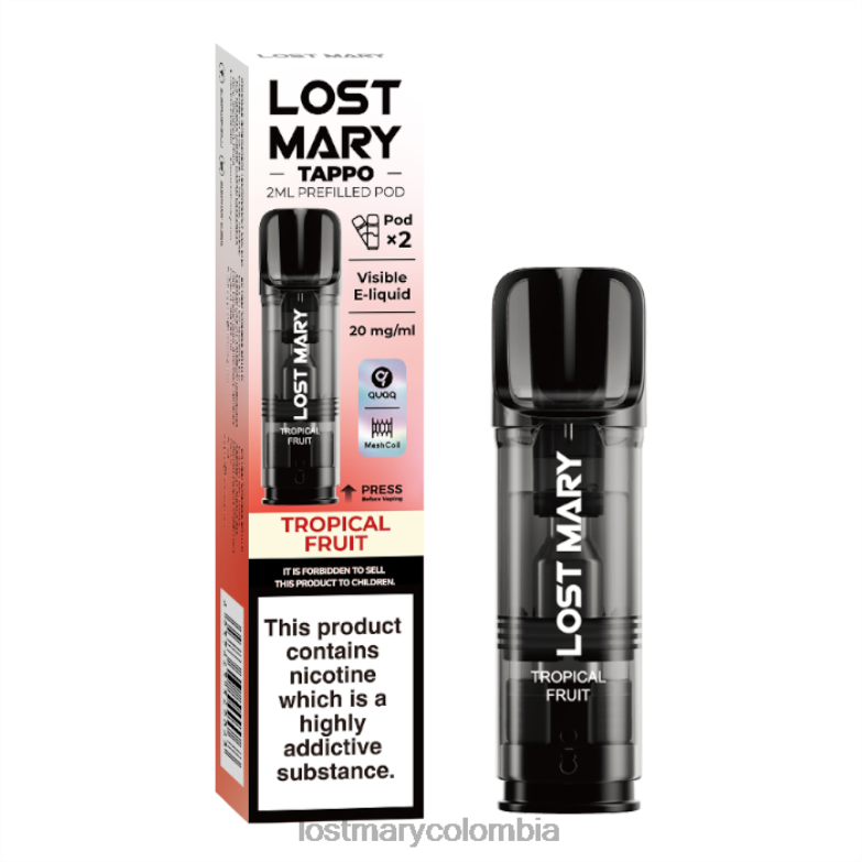 LOST MARY Vape - vainas precargadas de miss mary tappo - 20 mg - paquete de 2 fruta tropical 8DLD2182